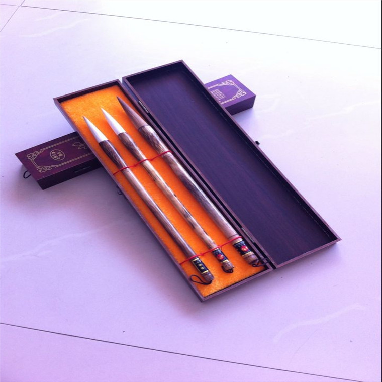 Wenfang Four Treasure Boutique Calligraphy Set Pen 3 Boxes Loaded Sheep Milli Wolf and Calligraphy Country Paintings of the Calligraphy Pen