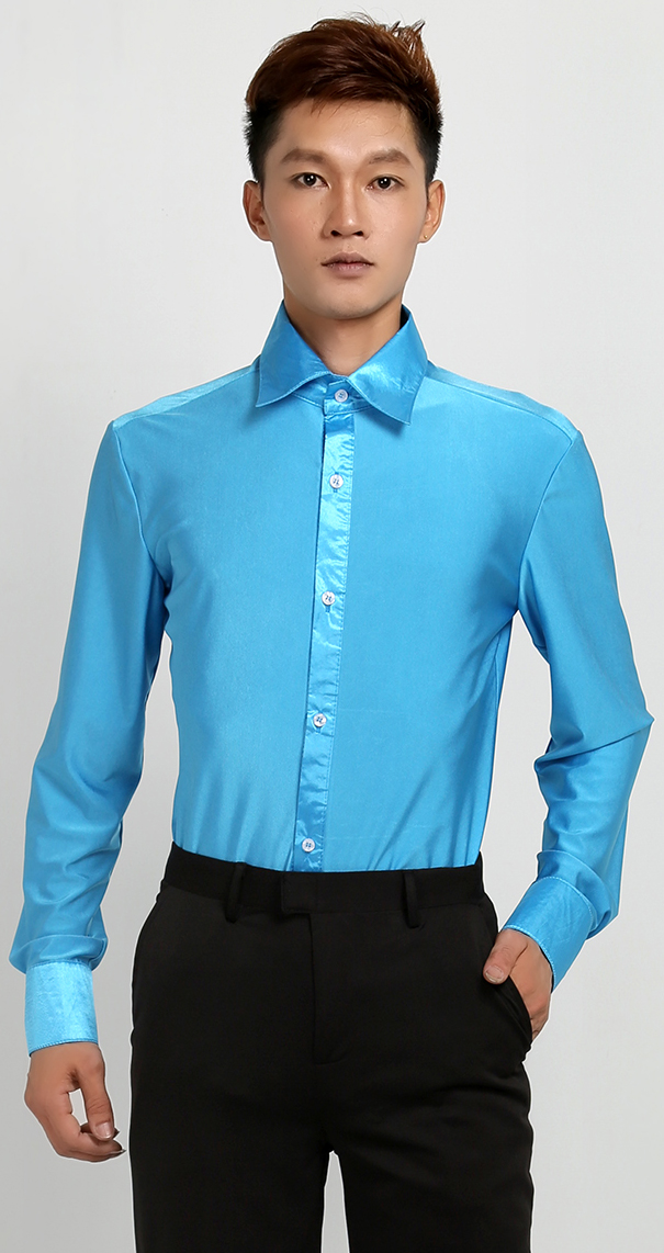 Men's adult Latin dance national standard dance men's practice Morden dance social dance dancer dance blouses new long sleeves