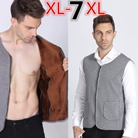 Mùa thu đông siêu lớn size nam mập mạp cộng với áo nhung cotton giữa và áo ấm cha cũ dây kéo khóa kéo 300 kg X áo ba lổ