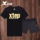 Xtep thể thao phù hợp với nam giới mùa hè 2018 mới ngắn tay T-Shirt shorts hai mảnh mùa hè của nam giới chạy quần áo tập thể dục R