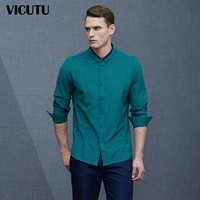 VICUTU Wei Keduo nam mùa xuân thời trang giản dị T-Shirt cotton lụa thoải mái thở dài tay áo sơ mi cổ áo T-Shirt ao thun nam dep