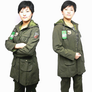 Outdoor Uniform Wind Clothing Lady Spring Autumn Casual Cougling with a long version of jacket Field clothes Body Pure Cotton Women's Clothing Blouse