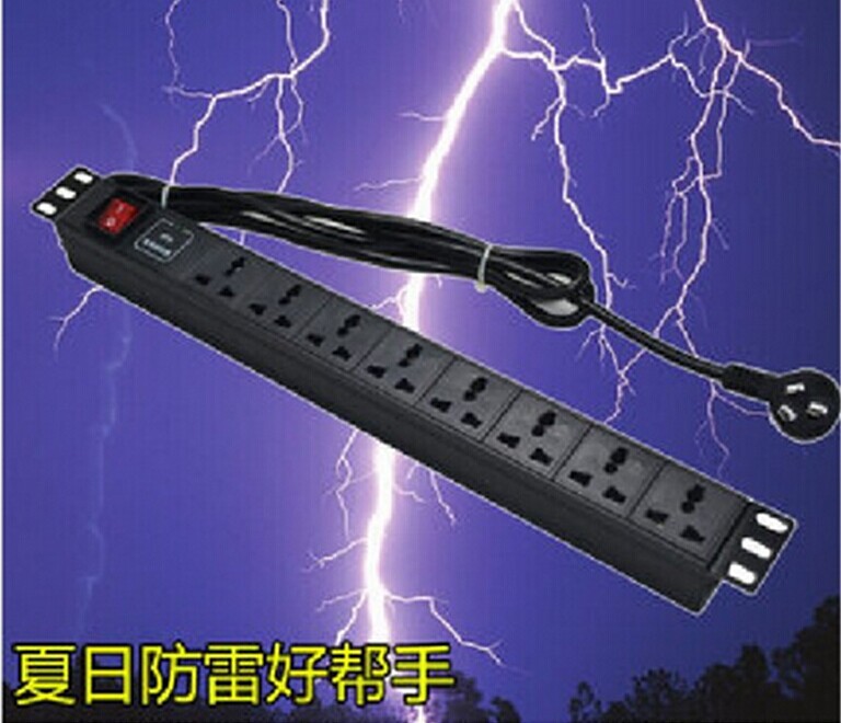 8-bit PDU enclosure private power outlet 1U 8 holes 19 inch 10A SDP lightning protection aluminium alloy housing