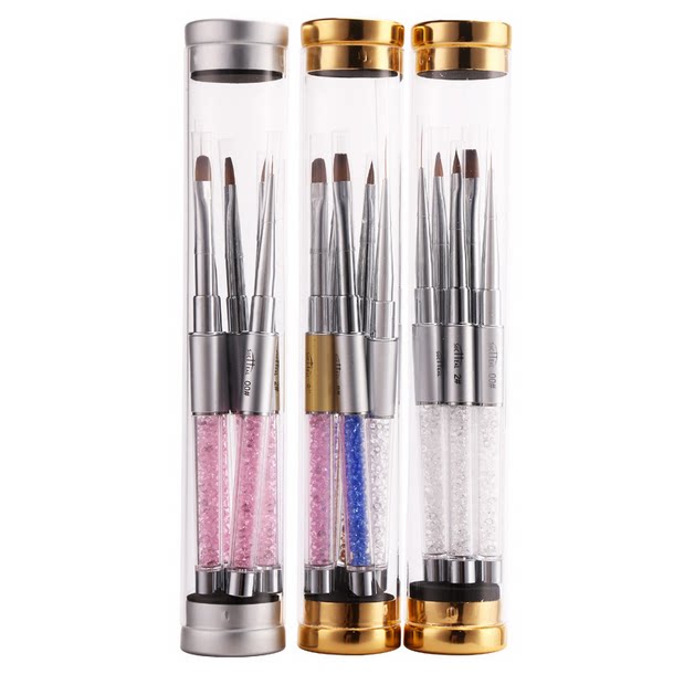 美甲用品批发高档光疗5件套带笔桶 彩绘笔拉线笔套笔 5件套画花笔