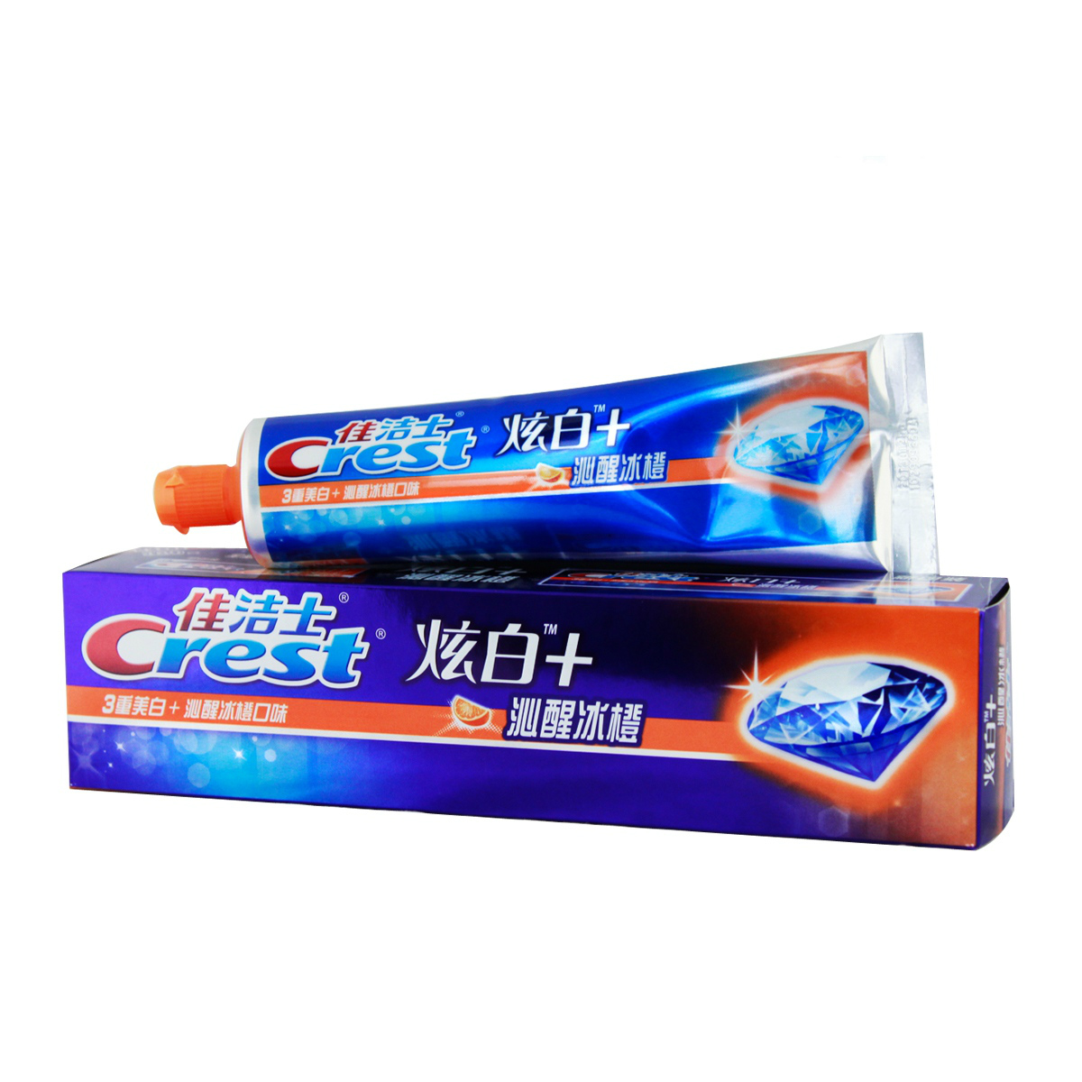 Crest佳洁士炫白+沁醒冰橙牙膏120g 牙齿美白 正品