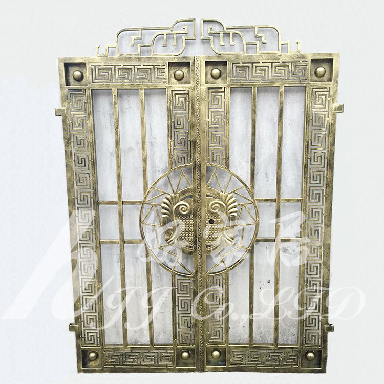 European iron art Chinese style door Villa Garden door Community four-open electric translation double door Luxury iron door customization