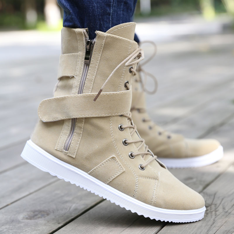 Supporting Guoxian men's shoes summer British Martin boots men plus high-sized shoes men boots and boots in the middle of summer sized tube