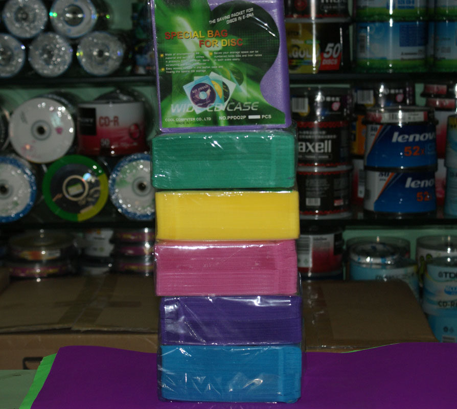 Medium thick matte double-sided PP disc bag CD DVD bag 2 pieces CD bag disc set 100 packs