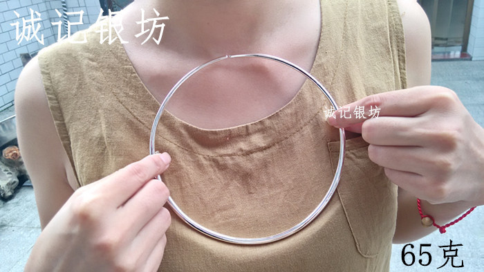 999 Pure Silver Collar Handmade Silver Collar Silver Necklace Open Collar Aperture Popular Jewelry