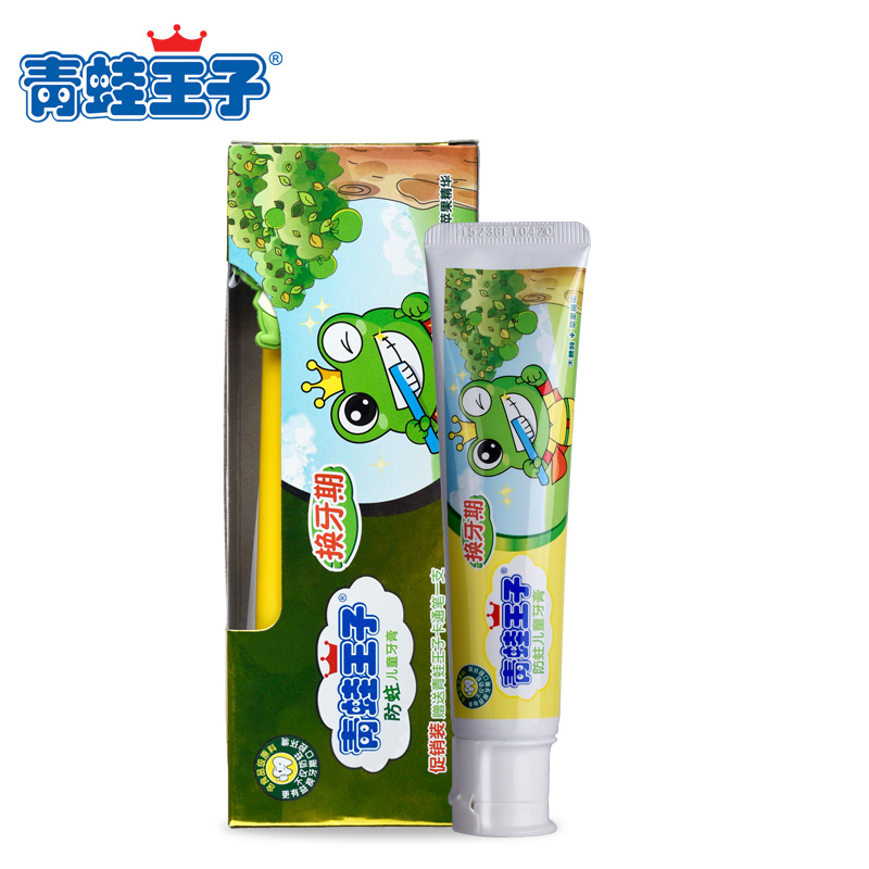 青蛙王子 营养防护儿童宝宝牙膏6-12岁换牙期50g 木糖醇苹果味