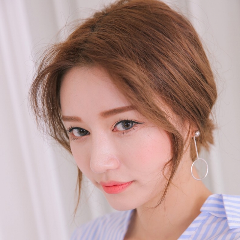 韩国stylenanda官方正品 个性圆环点缀and装饰珍珠AB款耳饰
