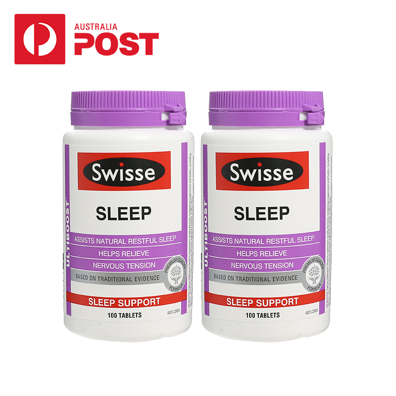 澳洲正品进口 Swisse sleep 睡眠片 改善睡眠 缓解压力100粒*2瓶