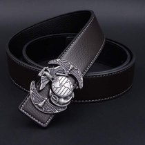 Bullhead smooth buckled eagle head leather casual belt boat anchor personality jeans with sea land and air retro nautical belt