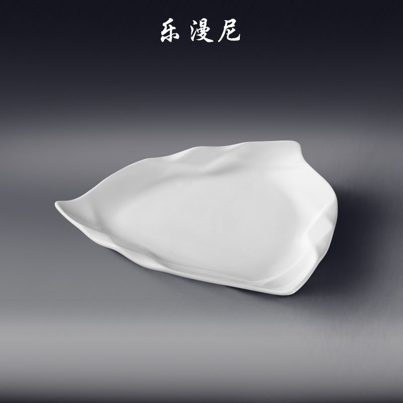 Joy diffuse, diamond, triangle Angle plate - pure white hotel home cooking pasta ceramic hot hot plate