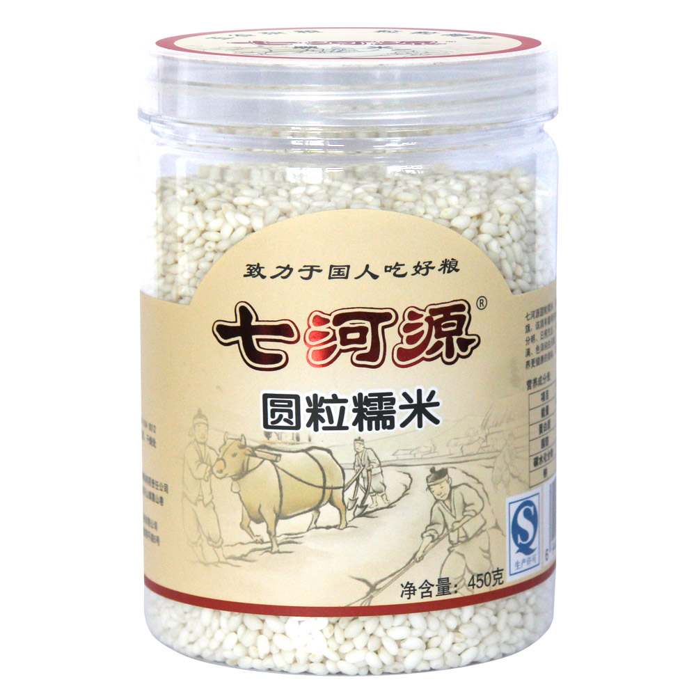 【天猫超市】七河源 圆粒糯米 450g/罐 五谷杂粮 江米 粽子米