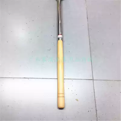 Long and large wooden handle thick fried spoon long handle stainless steel spoon mixing spoon mixing spoon canteen big soup spoon