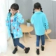 Cô gái cộng với áo khoác nhung có thể tháo rời Áo khoác nữ mùa xuân và mùa thu 2017 Quần áo ngoài trời ba trong một cho trẻ em mới