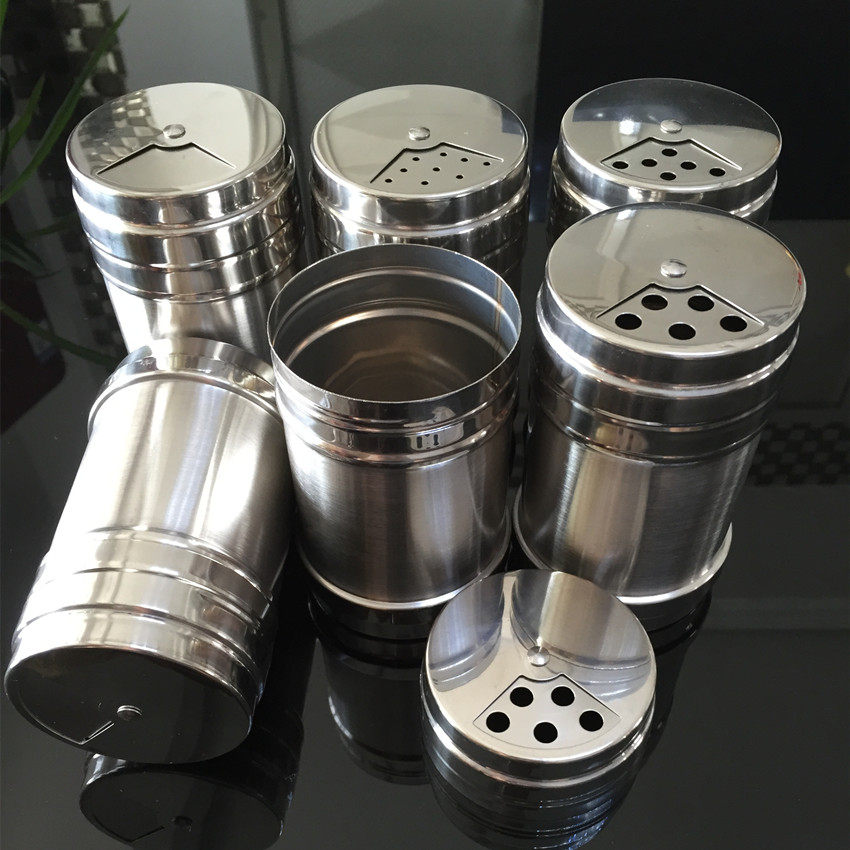 Stainless steel Sardinals Barbecue Condiments Pot of Pepper Powder Bottle Salt Jars Powder pepper Pepper Pot Sprinkled