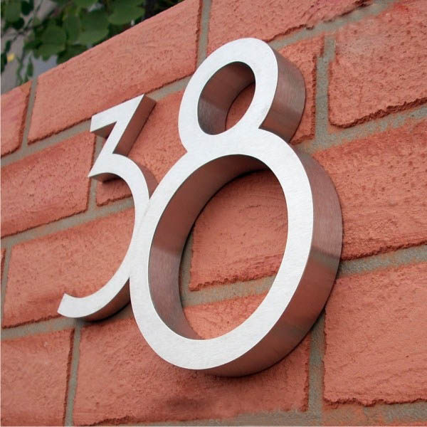 Customized stainless steel word steel building number plate community outdoor number big villa homestay sign steel house number plate