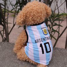 Антицарапки 2件包邮宠物狗狗衣服秋装 世界杯背心球衣大型犬泰迪贵宾衣服春秋