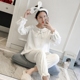 Phiên bản Hàn Quốc của đồ ngủ nữ mùa đông Lin Shanshan thời trang tại nhà với cùng một đoạn đồ ngủ tòa án gió đêm váy lông cừu san hô váy ngủ gửi đai ao ngu dep quyen ru Đêm đầm