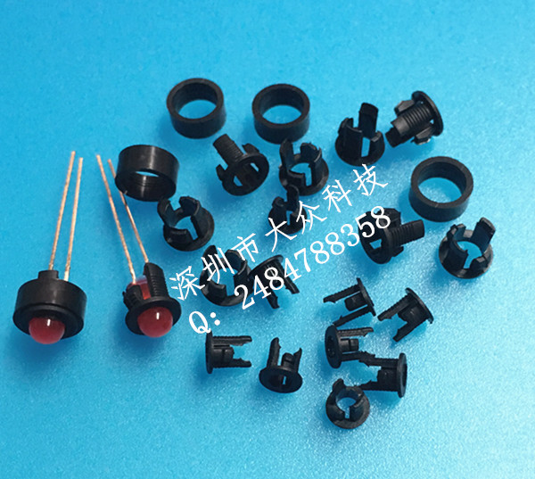 LED lamp holder Plastic lamp holder Lamp holder lamp sleeve In-line LED indicator bead LED lamp F3 long and short buckle