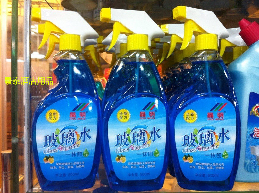 Jingming 500ml glass cleaner household glass water doors and windows car glass cleaning liquid glass net water