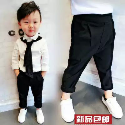Children's clothing autumn children's baby boys black suit pants casual trousers Harlem pants pants pants pants pipe pants dress pants