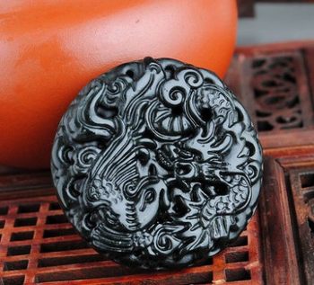 Natural pendant dragon and phoenix a goods jade pendant