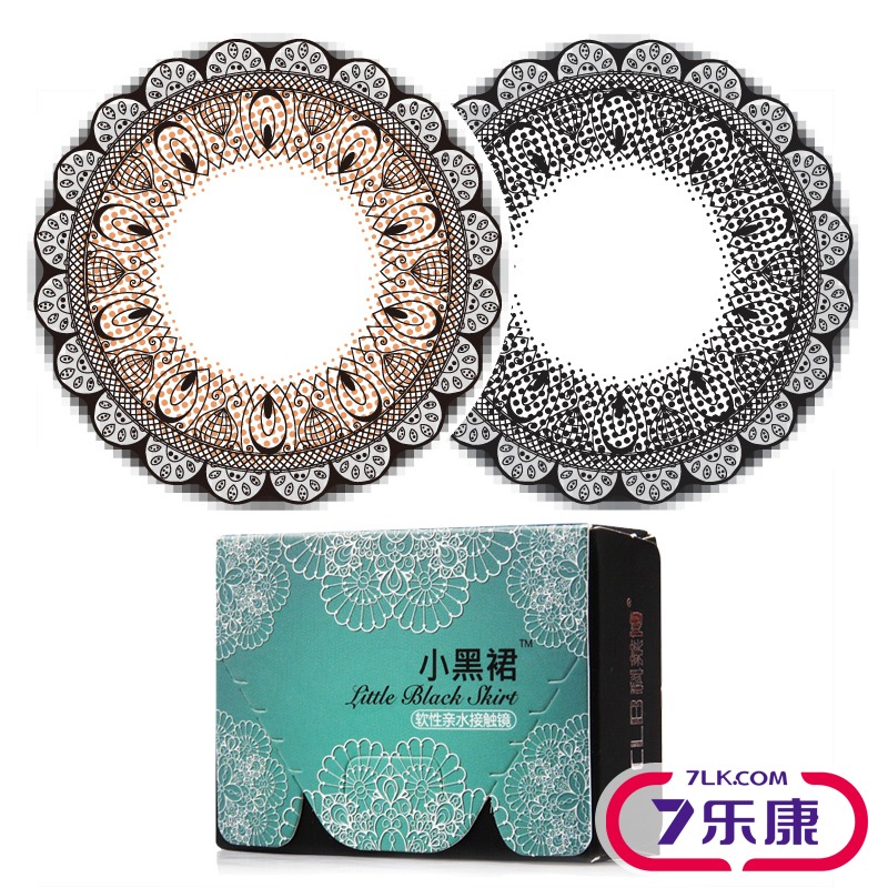 [第2件半价+送3]科莱博美瞳小黑裙月抛大小直径近视隐形眼镜2片