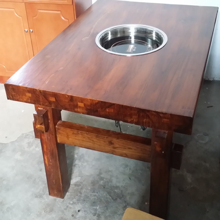 Old Elm Wood Large Board Table And Chairs Solid Wood Table Furniture Old Elm Wood Furniture Zhengzhou Old Elm Wood Tea Table Hot Pot Table