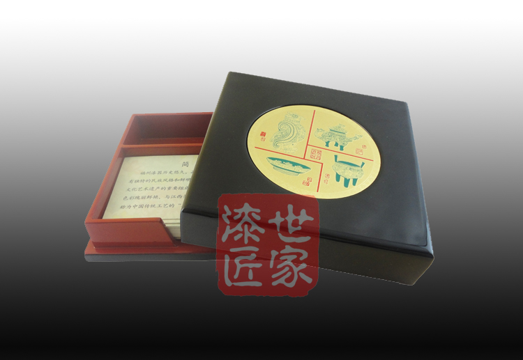 Fuzhou Detire Lacquer name sheet box Customized Fuzhou Sanbao Traditional Process Business Meeting Gift Bronzer