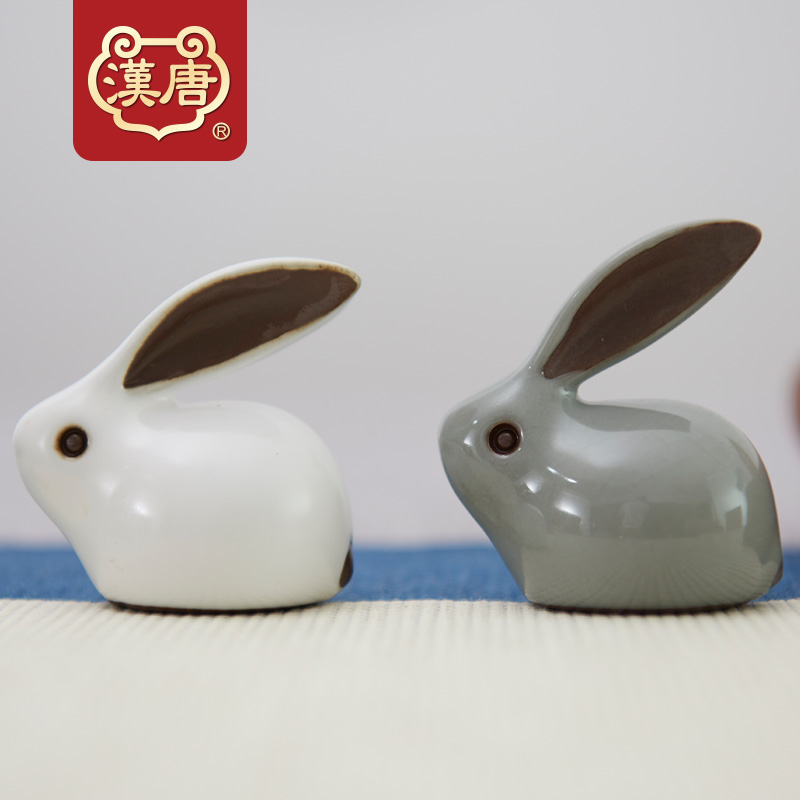 Han elder brother up with a pet rabbit mini furnishing articles on tea to keep ceramic kung fu tea tea tray with parts of tea table