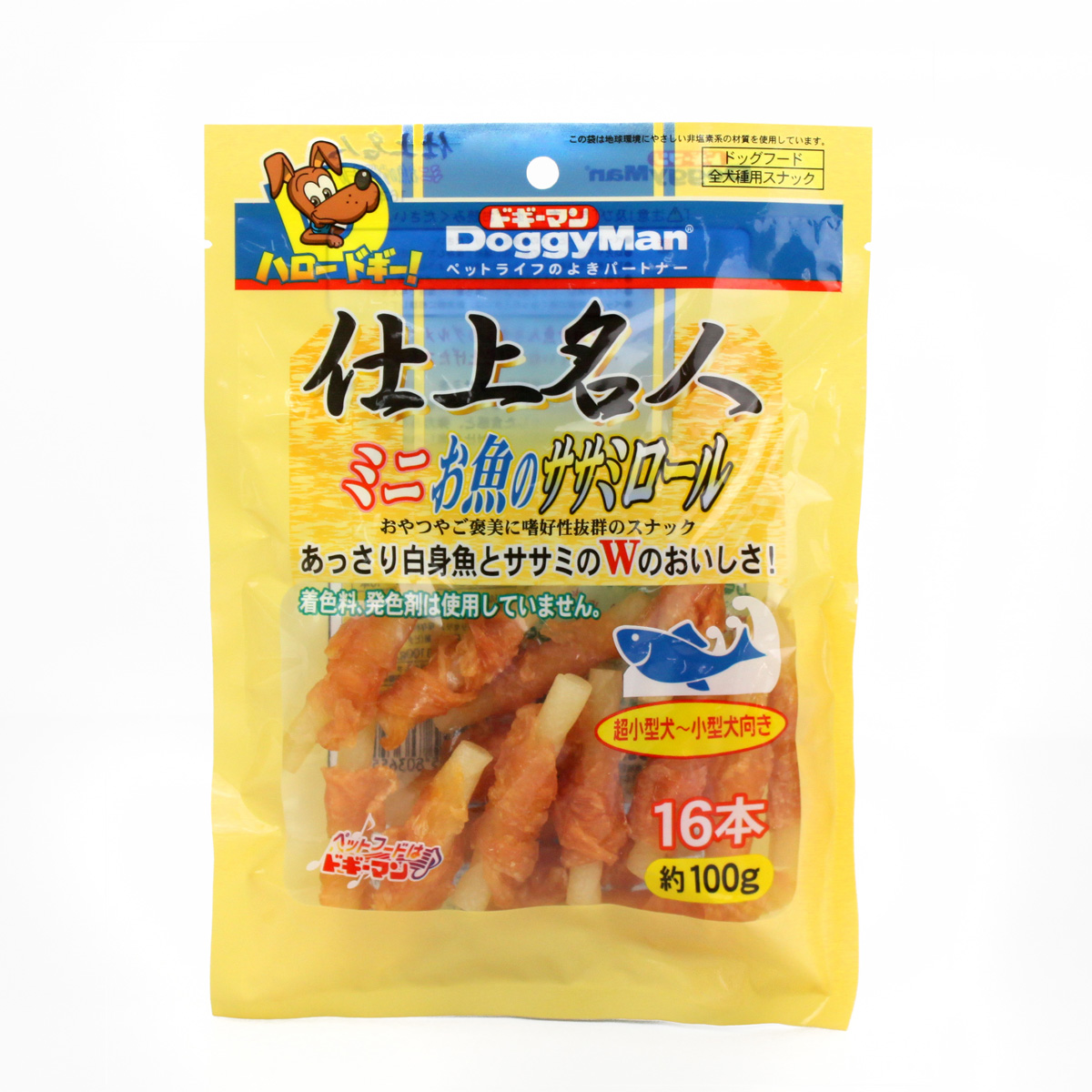 宠物零食 多格漫名仕零食 鸡肉鱼咬胶卷16根 泰迪幼犬磨牙棒
