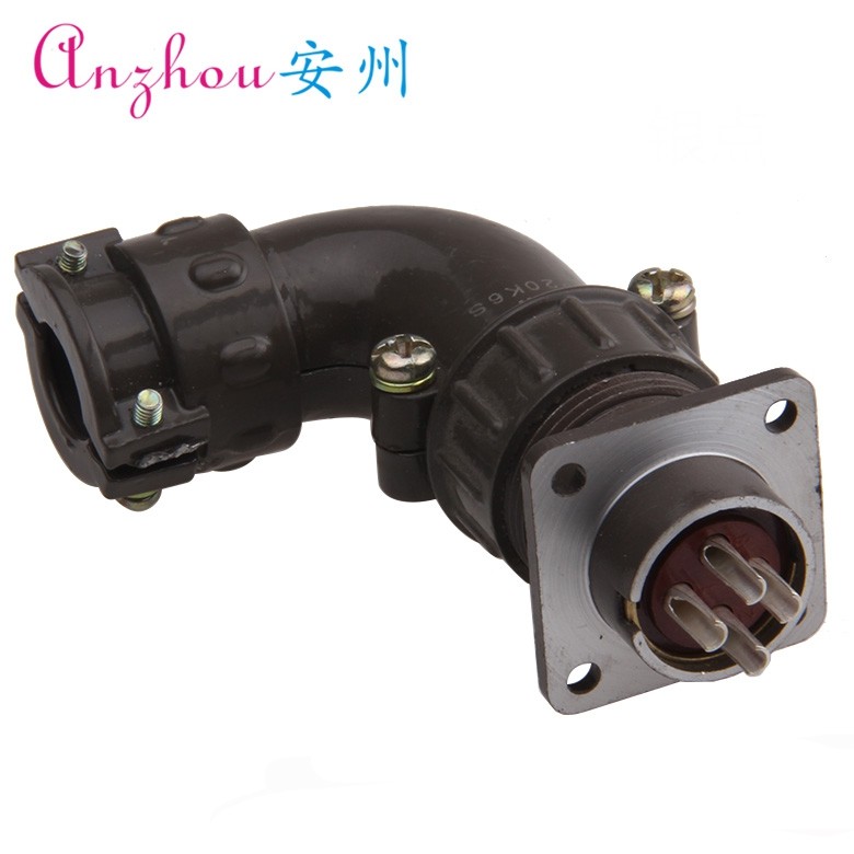 P20 4 Core 25A Air plug connector P20K6S P20J6A positive fitting elbow
