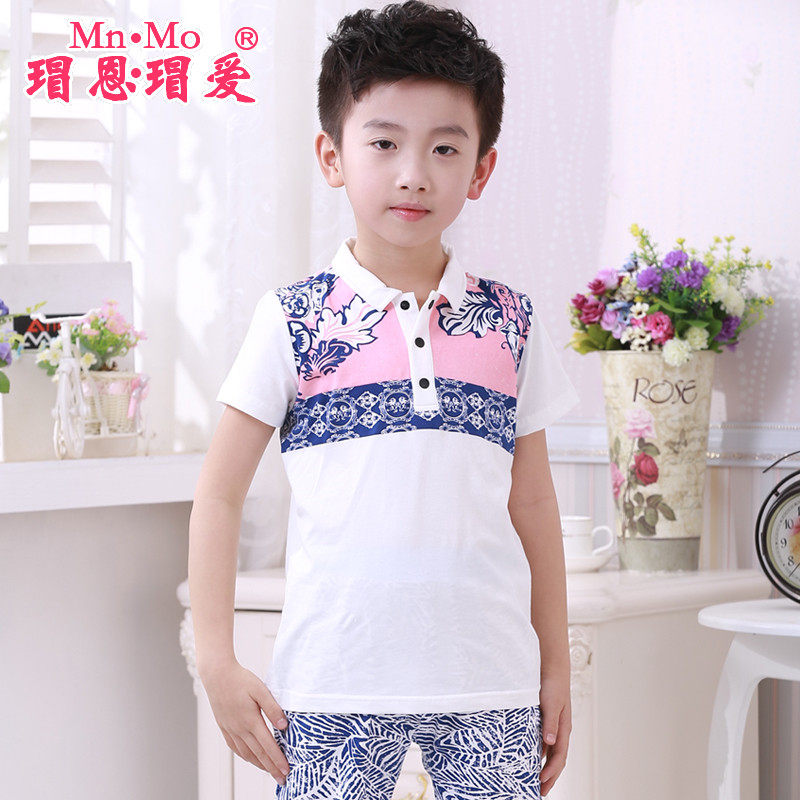 瑁恩瑁爱2016夏装新款男童翻领短袖T恤儿童韩版POLO衫小中童上衣