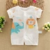 Mùa hè bé gạc cotton tay áo ngắn mùa hè Bé gạc nửa tay romper trẻ sơ sinh jumpsuit - Áo liền quần shop quần áo trẻ em đẹp Áo liền quần