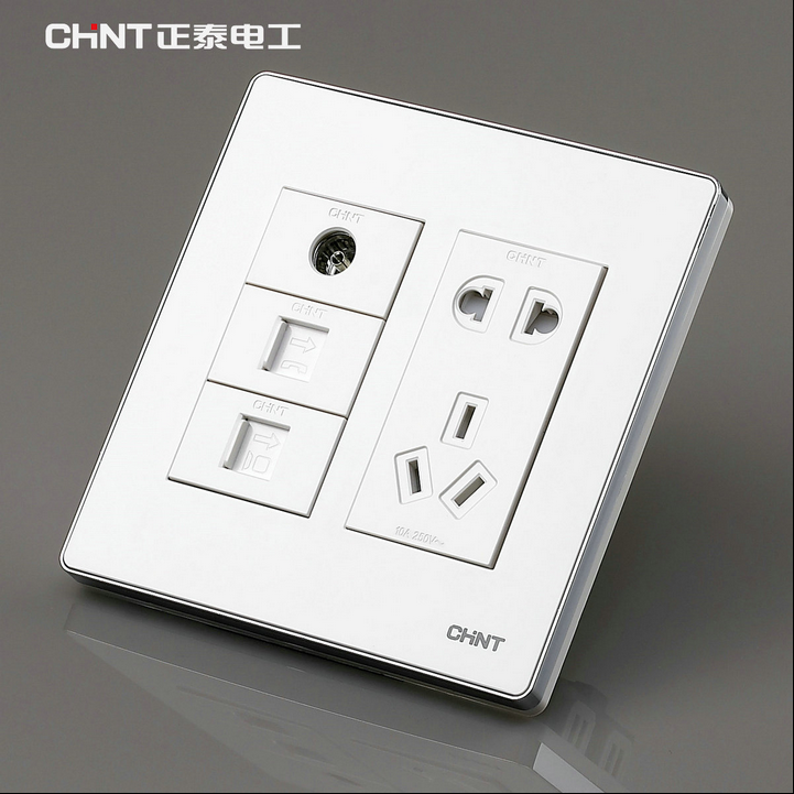Zhengtai switch socket 120 large aspect board NEW9E TV telephone socket five - hole socket panel