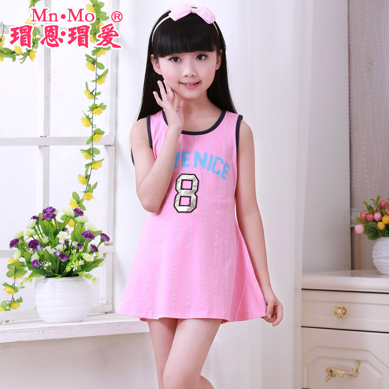 瑁恩瑁爱2016韩版夏装女童无袖背心裙夏季新款童装连衣裙儿童裙子