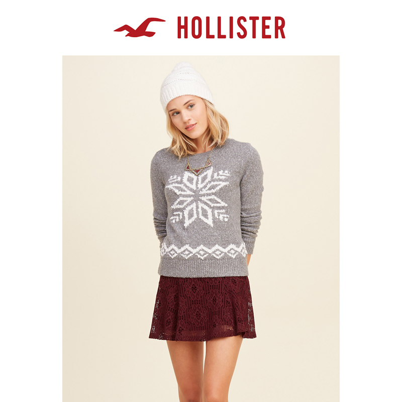 Hollister图案圆领毛衣 女 106102