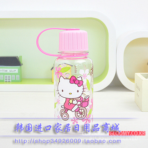 Korean original imported HELLO KITTYHello cute adult children transparent spring summer water bottle kettle