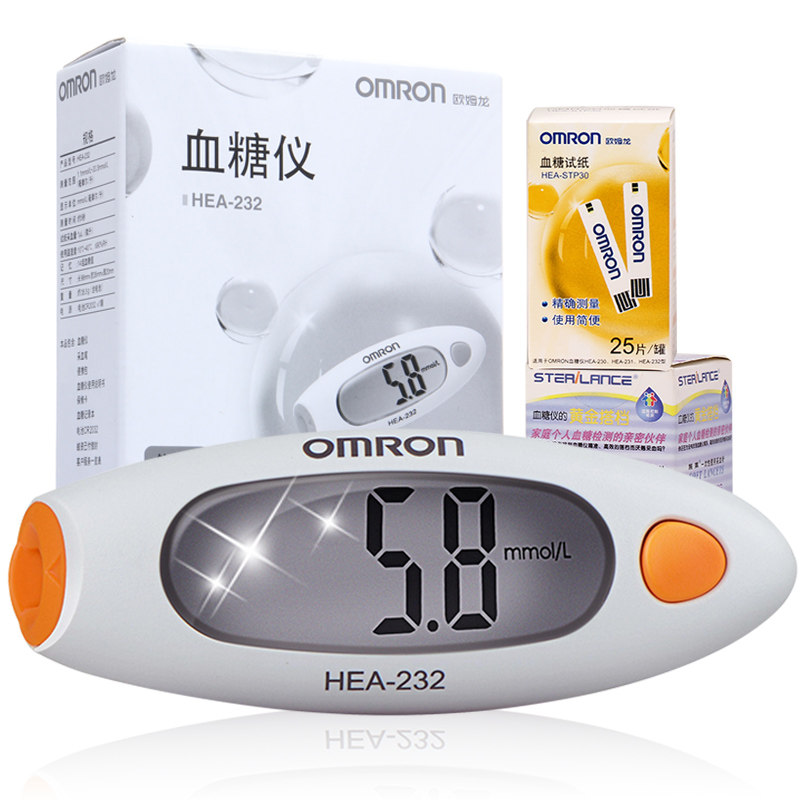 欧姆龙血糖仪HEA-232 家用测血糖仪器 欧姆龙血糖仪试纸