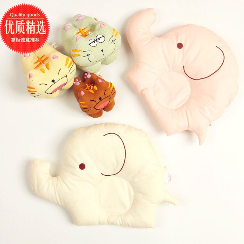 Export Japanese foreign trade original simple cotton baby newborn stereotyped pillow pillow cartoon spring summer and winter bed