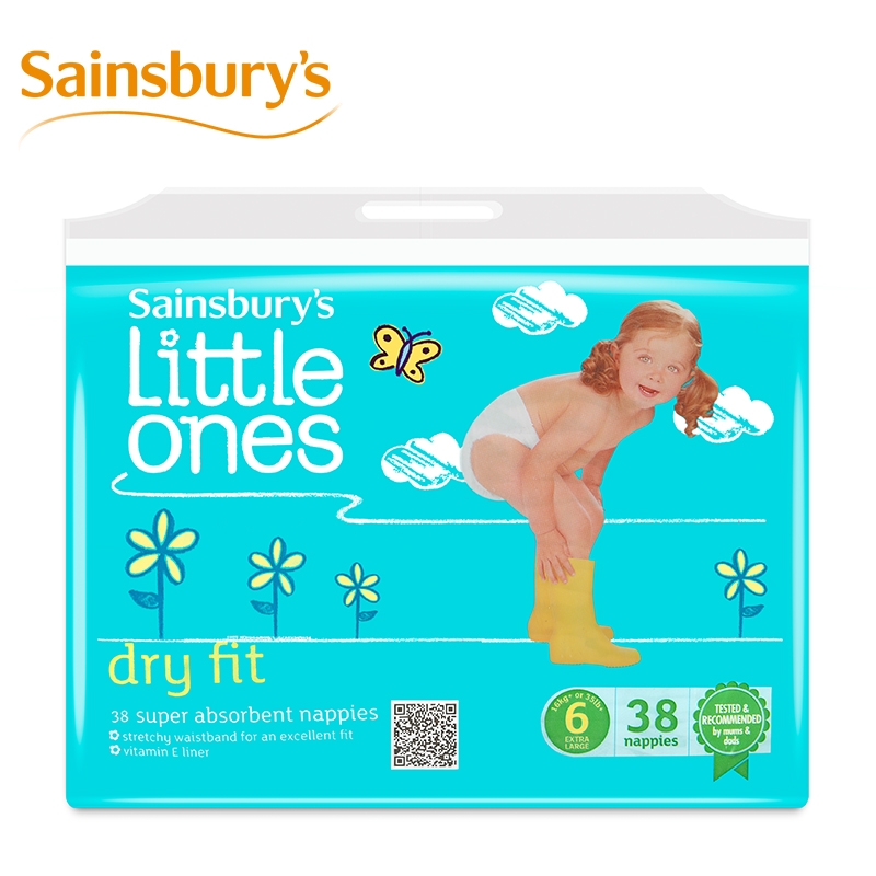 英佰瑞 Sainsbury's瞬吸绵柔 婴儿纸尿裤 超大号38片英国进口42a