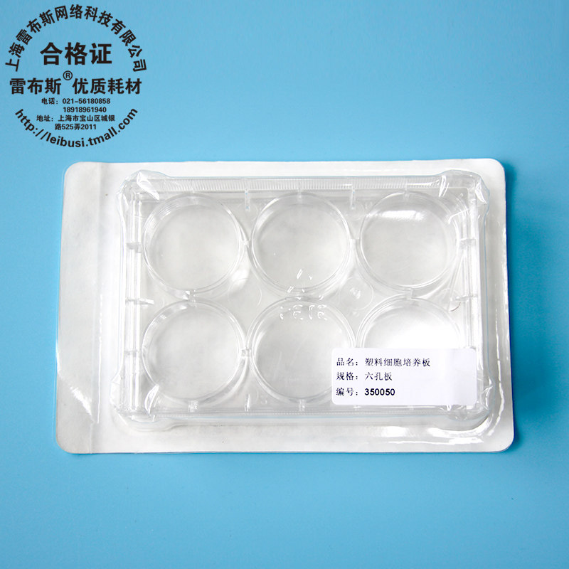 雷布斯 LABSEE 35-0106 6孔六孔塑料细胞培养板反应板TC处理过环氧乙烷灭菌独立包装