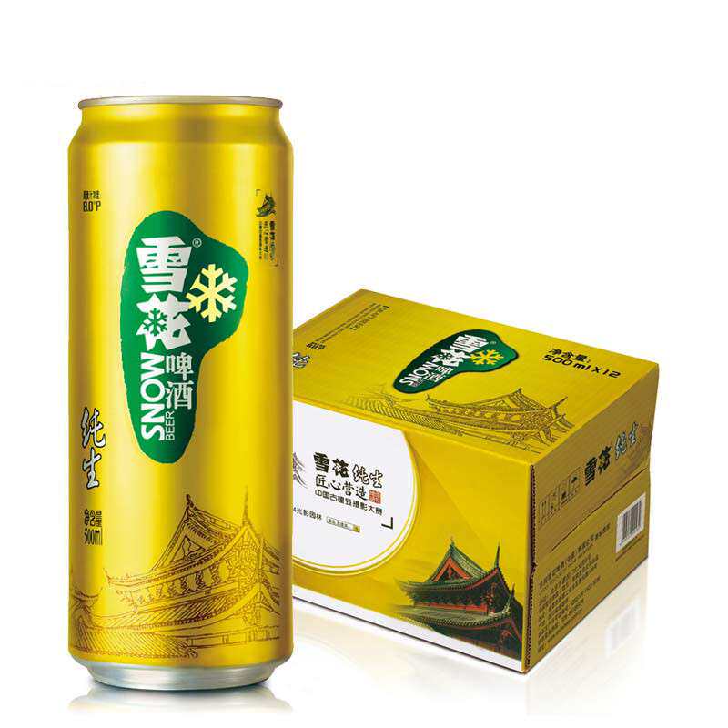 【苏宁易购】雪花啤酒 纯生 500ml*12罐 整箱装