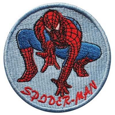 Spider Man Arm Badge Clotheson and Embroidered Label Stickers with Magic Stick and Shoulder Chapters can be set