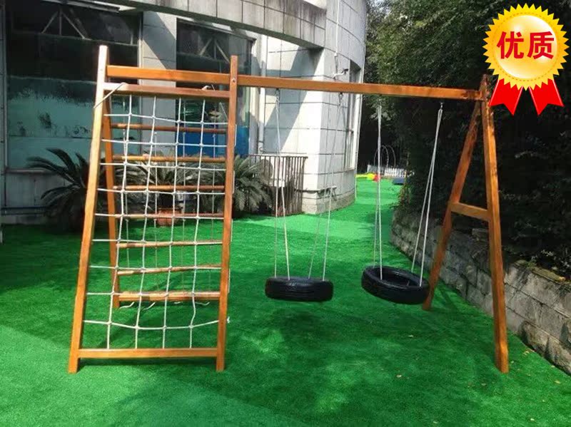 Kindergarten Outdoor Climbing Frame Children Wooden Climbing Rock Wall Imported Wooden Climbing composite can be set with a combination of swings