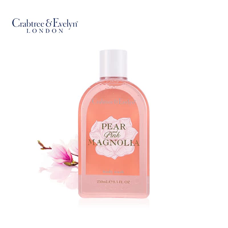 Crabtree & Evelyn/瑰珀翠进口女士香梨粉红木兰花沐浴啫喱250ML