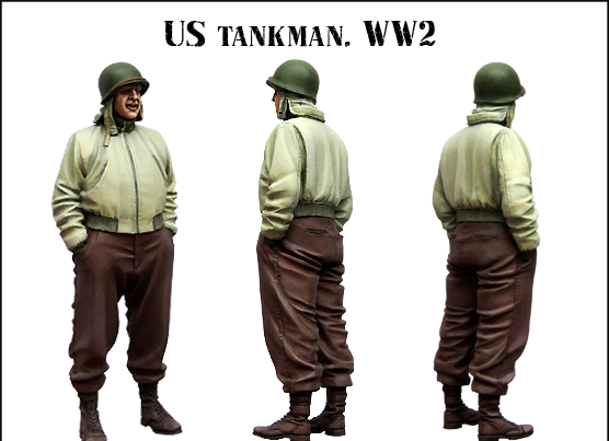 1:35 Resin Soldiers New Pint US Military Tanksoldiers WWII E2